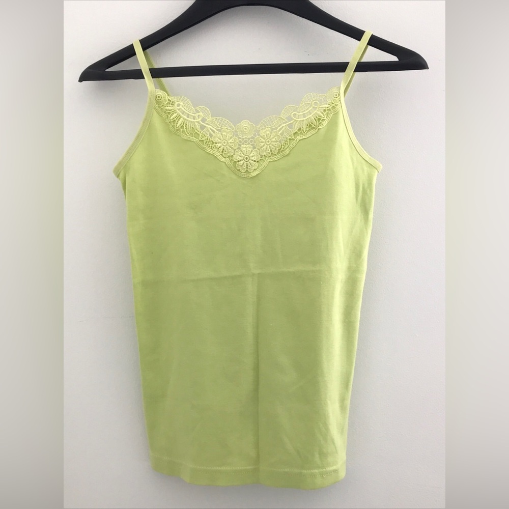 100% Cotton Women's Floral Lace-Trim Camisole. Size S/M